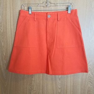 Lucy & Yak Burnt Orange Mini Jean Skirt Size UK 12